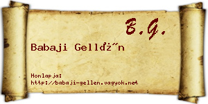 Babaji Gellén névjegykártya