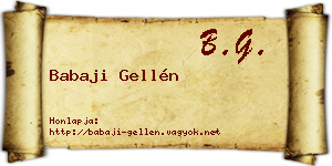 Babaji Gellén névjegykártya
